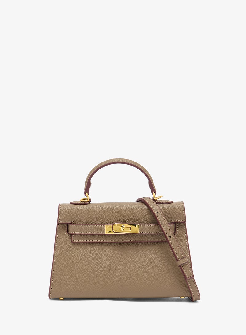 ELLA Structured Gold Accent Satchel Bag - Image 1